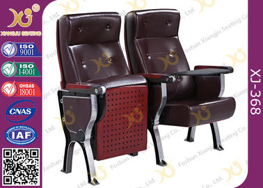 中国 タブレットの腕を搭載する注文 PU の革背部講堂の劇場の座席の椅子 サプライヤー
