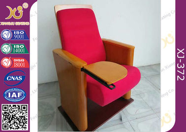 中国 赤い家具のメモ帳が付いている木の折られた講堂の椅子32のKg OEM/ODM サプライヤー