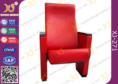 中国 純木のArmrestが付いている赤い革木製カバー講堂様式の座席 サプライヤー