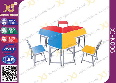 中国 訓練部屋の粉のために置かれる塗られる金属フレームMDF学生の机および椅子 サプライヤー