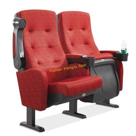 中国 移動可能なArmrestの生地の花の劇場の座席の椅子は重力の赤い色によってひっくり返ます サプライヤー