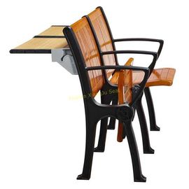 中国 隠されたテーブルが付いている金属の足の円形劇場の椅子の上のクルミの木によってかみ合わせる折りたたみ サプライヤー