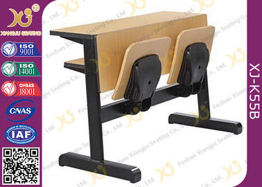 中国 楕円形の鋼鉄管の折る大学教室の家具/木製の教室のテーブル サプライヤー