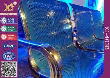 中国 銀行/バス停留所のための終了する金属の構造の控室の椅子をクロム染料で染めて下さい サプライヤー