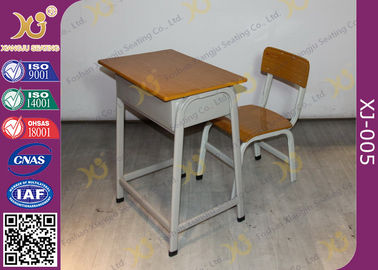 中国 小学校のために置かれる耐火性にする金属フレーム学生の机および椅子 サプライヤー