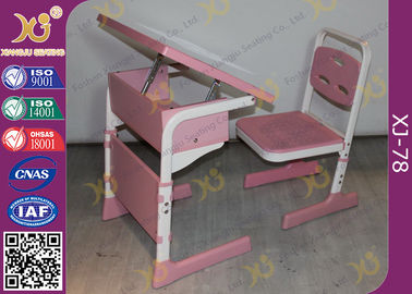 中国 調節可能な白人のスケッチ板が付いている単一学生の Childs の学校の机そして椅子 サプライヤー