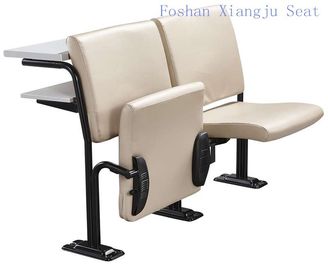 中国 泡の学校の机が付いている鉄骨フレームのGeniuneの冷間圧延された革およびライティング デスクが付いている椅子 サプライヤー