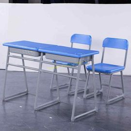 中国 HDPEポリ塩化ビニールの卓上三角度の足によって置かれる二重学生のテーブルおよび椅子 サプライヤー