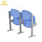 青いプラスチック座席講堂のために置かれる冷たい鉄骨フレームの折りたたみ椅子 サプライヤー